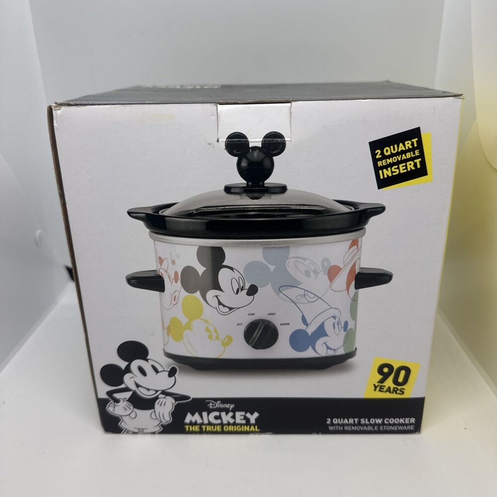 Disney Mickey Mouse 90 Years 2 Quart Slow Cooker Crock Pot w/Removable Stoneware